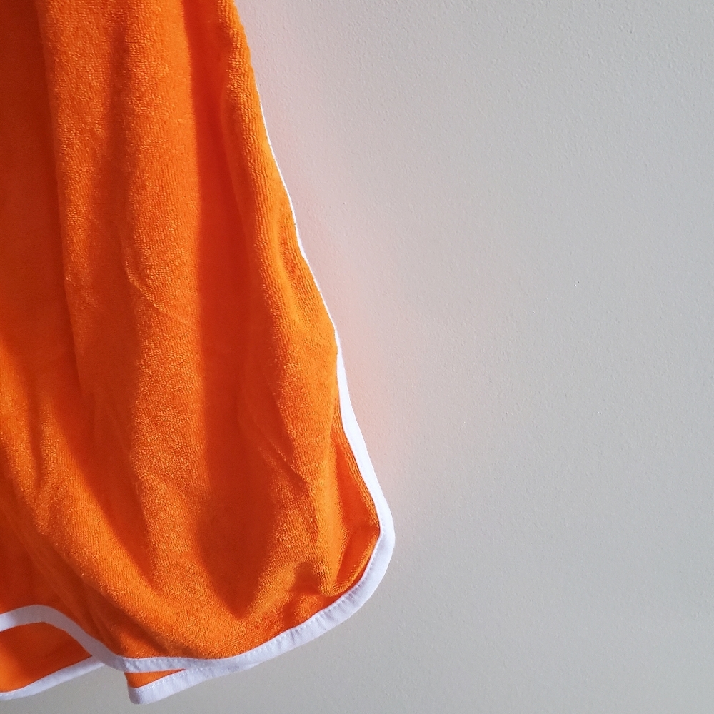 Urban Outfitters Halter Tied Mini Terry Towel Orange Retro Style Dress Size L - Picture 3 of 10